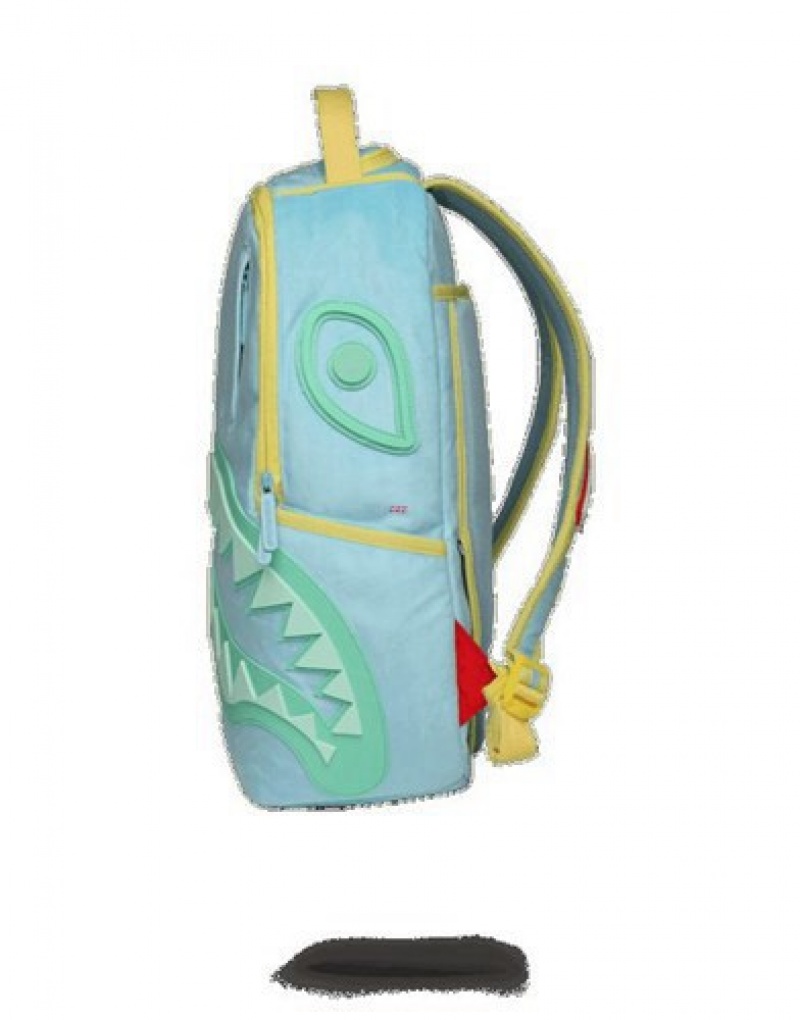 Blue / Pink Sprayground Saweetie Shark Backpacks | 08491-GNJS