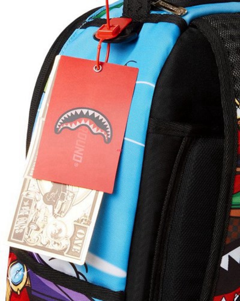 Blue / Red Sprayground Diablo Another Day Another Dolla (Dlxr) Backpacks | 24915-KDAT