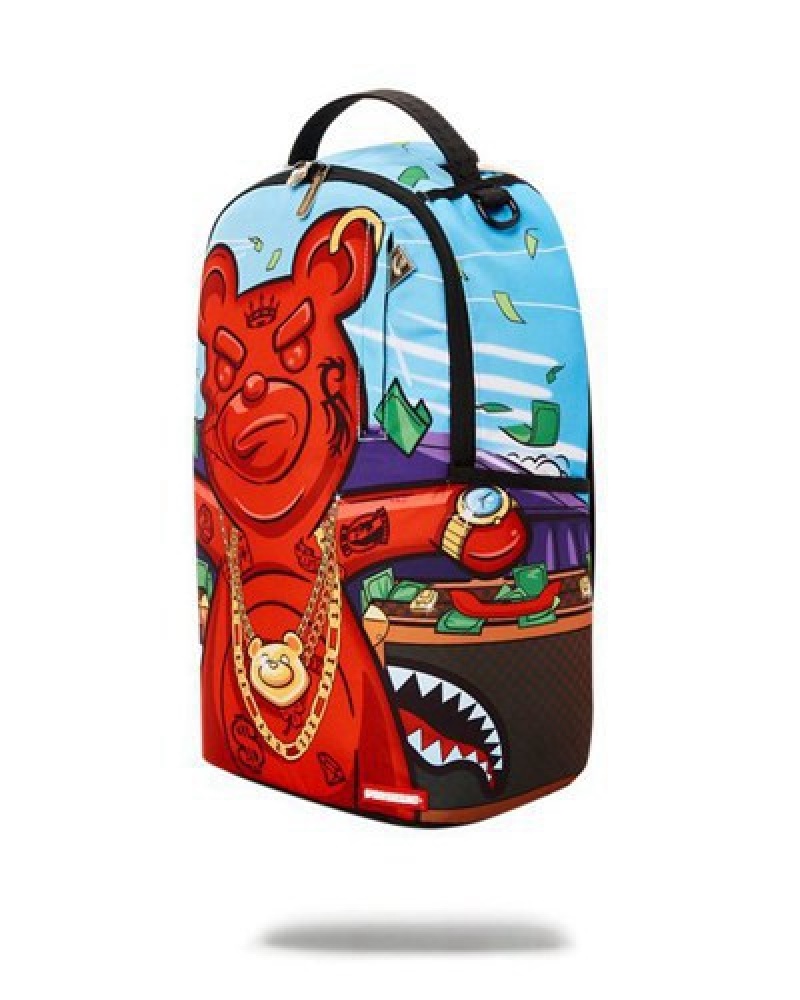 Blue / Red Sprayground Diablo Another Day Another Dolla (Dlxr) Backpacks | 24915-KDAT