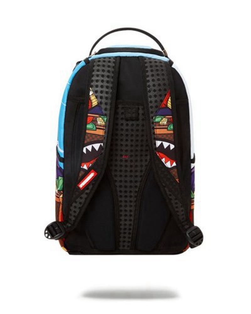 Blue / Red Sprayground Diablo Another Day Another Dolla (Dlxr) Backpacks | 24915-KDAT