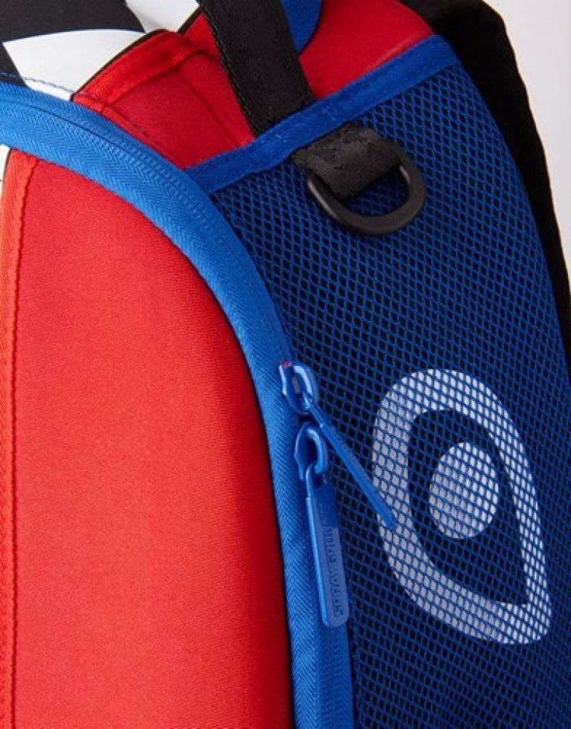 Blue / Red Sprayground Winners Take All Backpacks | 74392-UZCM