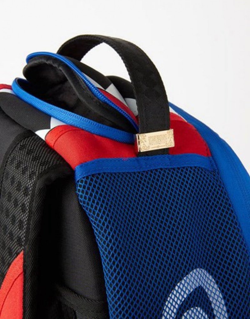 Blue / Red Sprayground Winners Take All Backpacks | 74392-UZCM