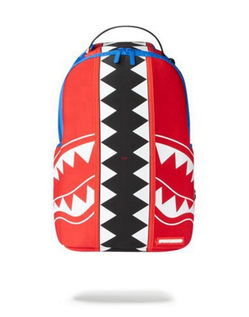 Blue / Red Sprayground Winners Take All Backpacks | 74392-UZCM