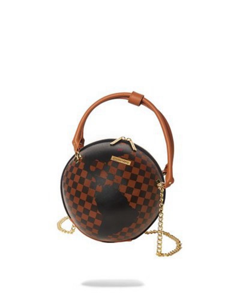 Brown Sprayground A.I.5 Global Handbag | 16257-KNLU