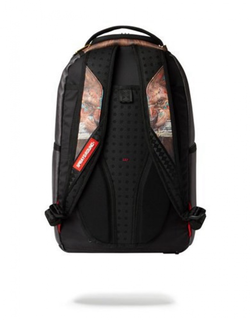 Brown Sprayground Ai Ceo Lion Backpacks | 92174-HQPL