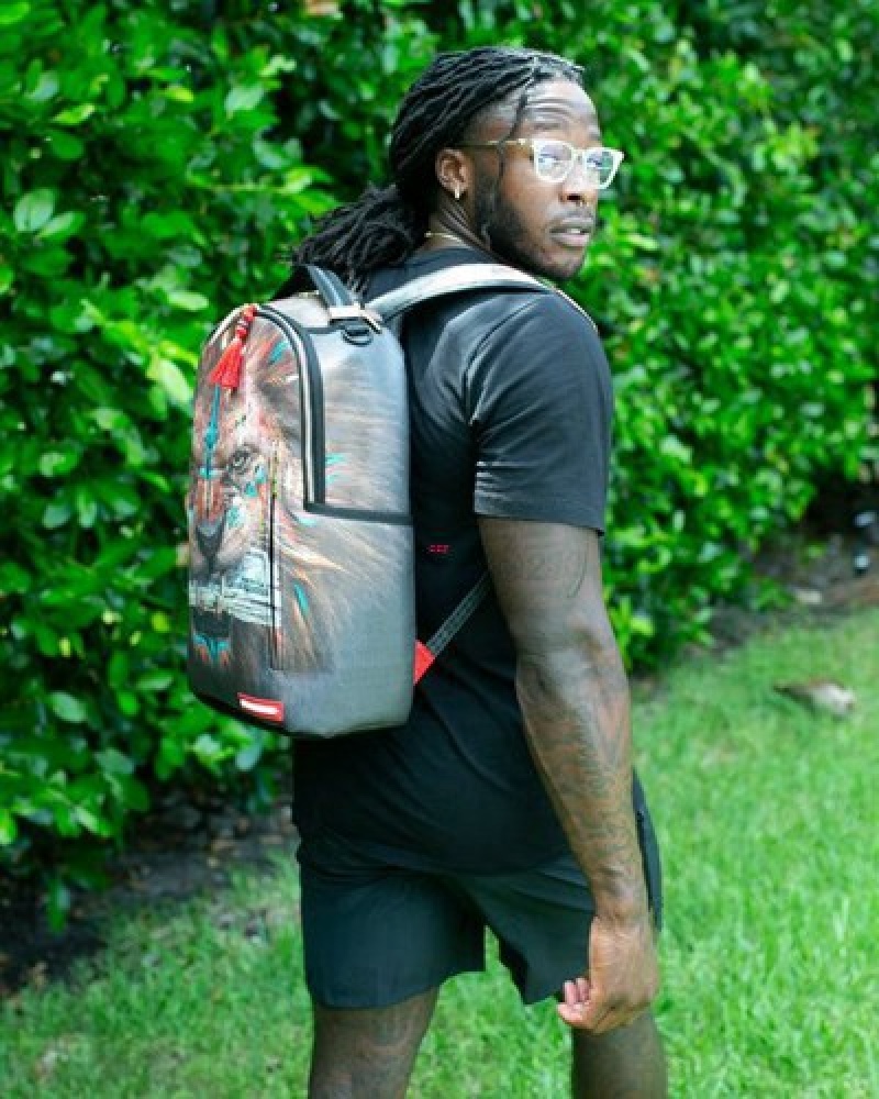 Brown Sprayground Ai Ceo Lion Backpacks | 92174-HQPL