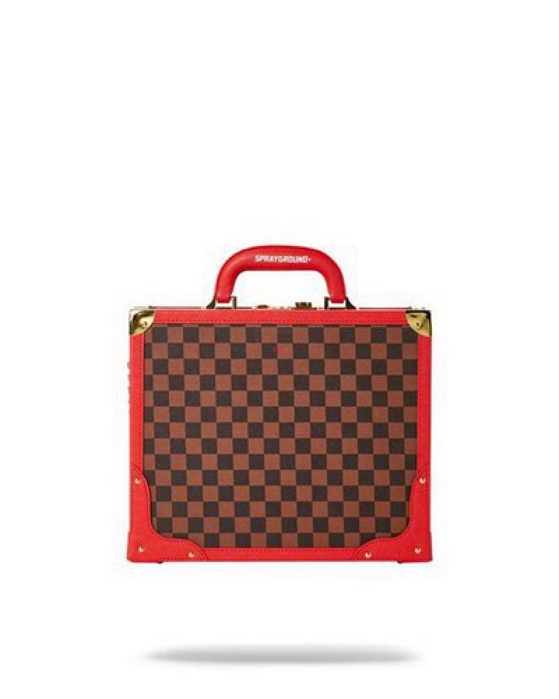 Brown Sprayground All Or Nothing Sharks In Paris Attaché Handcuff Briefcase | 07839-HZFI