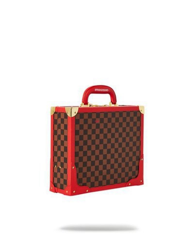 Brown Sprayground All Or Nothing Sharks In Paris Attaché Handcuff Briefcase | 07839-HZFI