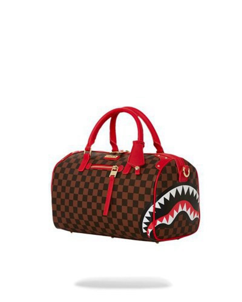 Brown Sprayground All Or Nothing Sharks In Paris Mini Duffle Bags | 75086-BQFU