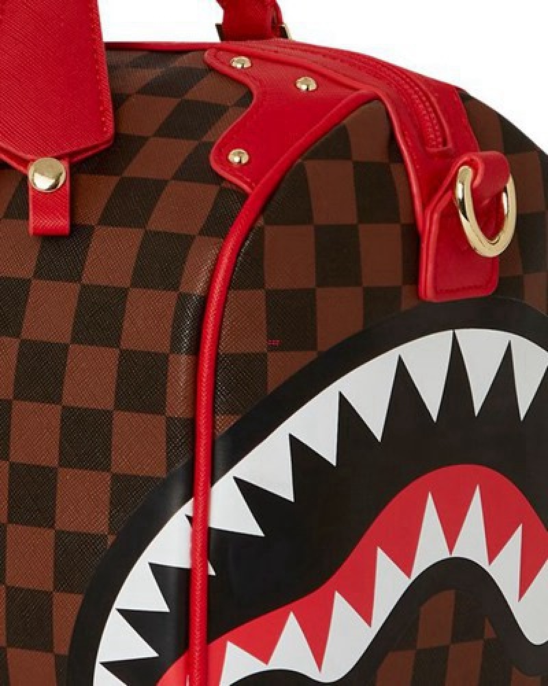 Brown Sprayground All Or Nothing Sharks In Paris Mini Duffle Bags | 75086-BQFU