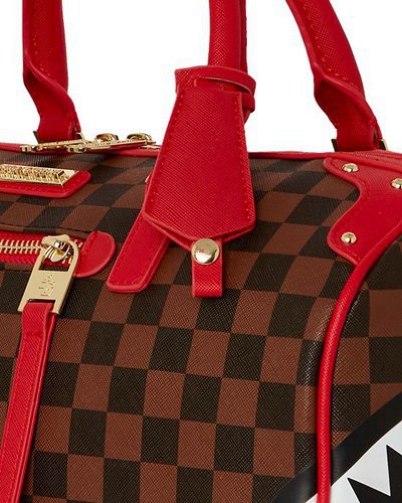 Brown Sprayground All Or Nothing Sharks In Paris Mini Duffle Bags | 75086-BQFU