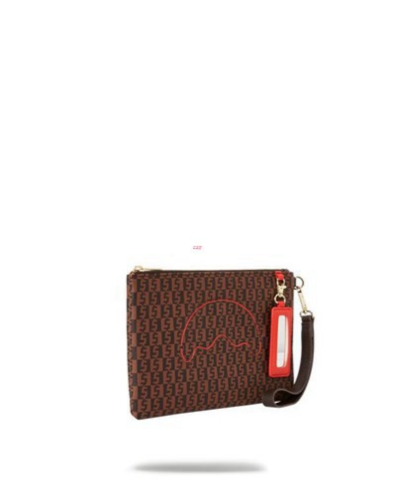 Brown Sprayground Alpha Navigator Crossover Clutch Bag | 16973-BMYG