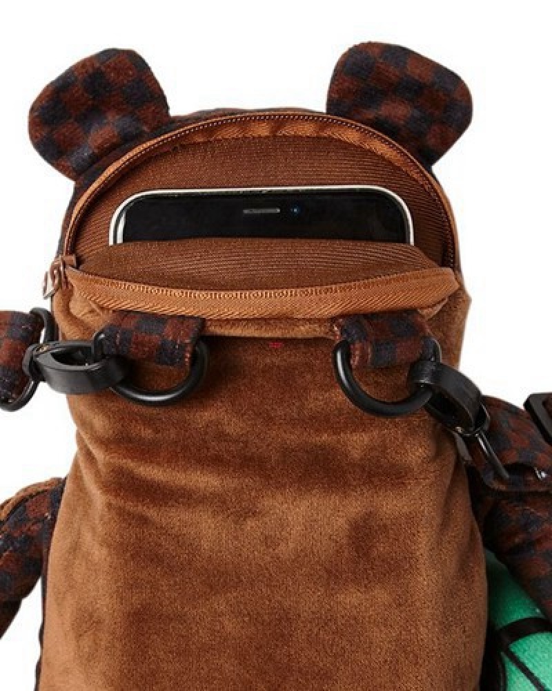 Brown Sprayground Bear Cub - 3am Never Sleep Backpacks | 38701-QNVC