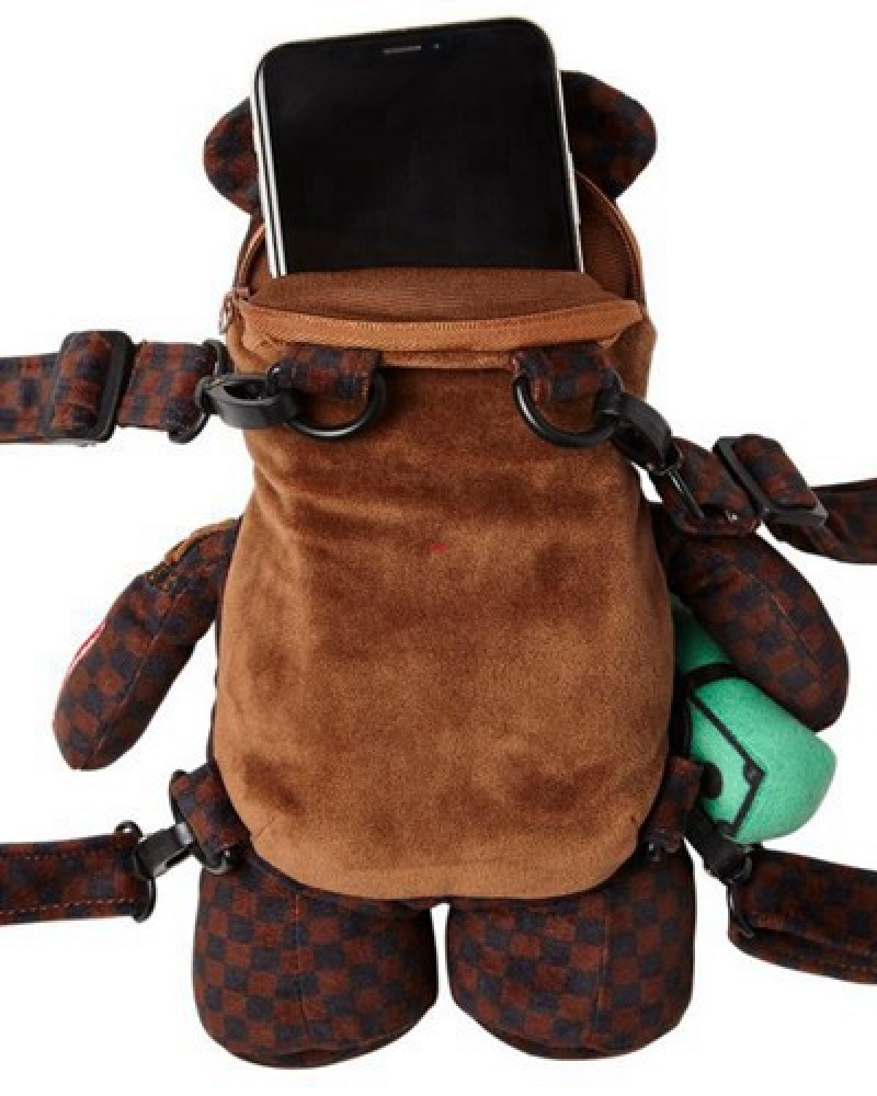 Brown Sprayground Bear Cub - 3am Never Sleep Backpacks | 38701-QNVC