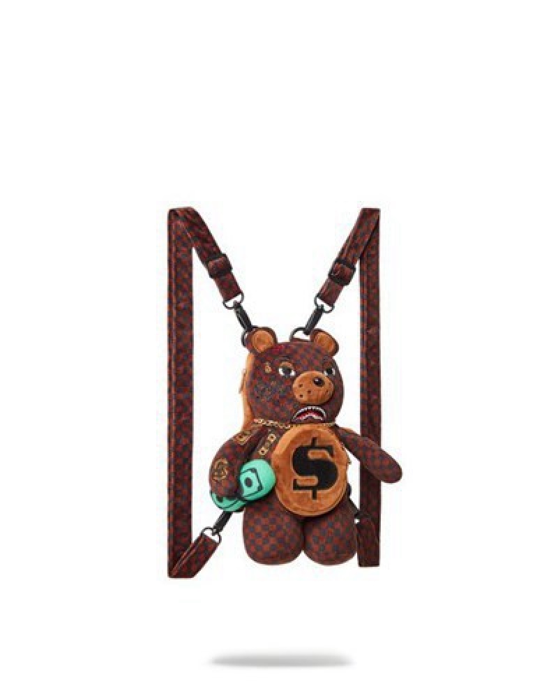 Brown Sprayground Bear Cub - 3am Never Sleep Backpacks | 38701-QNVC