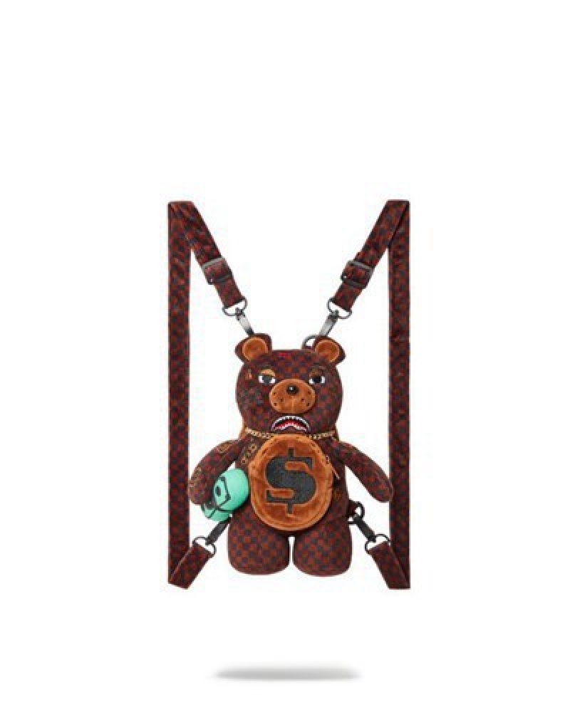 Brown Sprayground Bear Cub - 3am Never Sleep Backpacks | 38701-QNVC