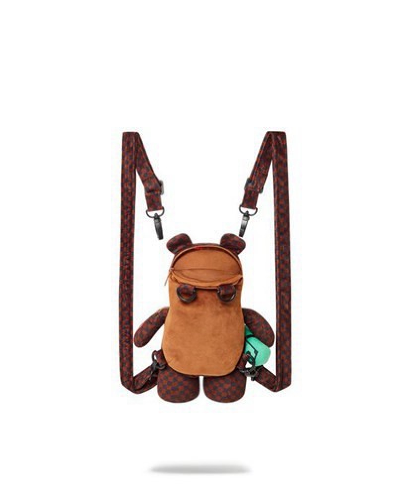 Brown Sprayground Bear Cub - Sharks In Paris Backpacks | 63710-RODB