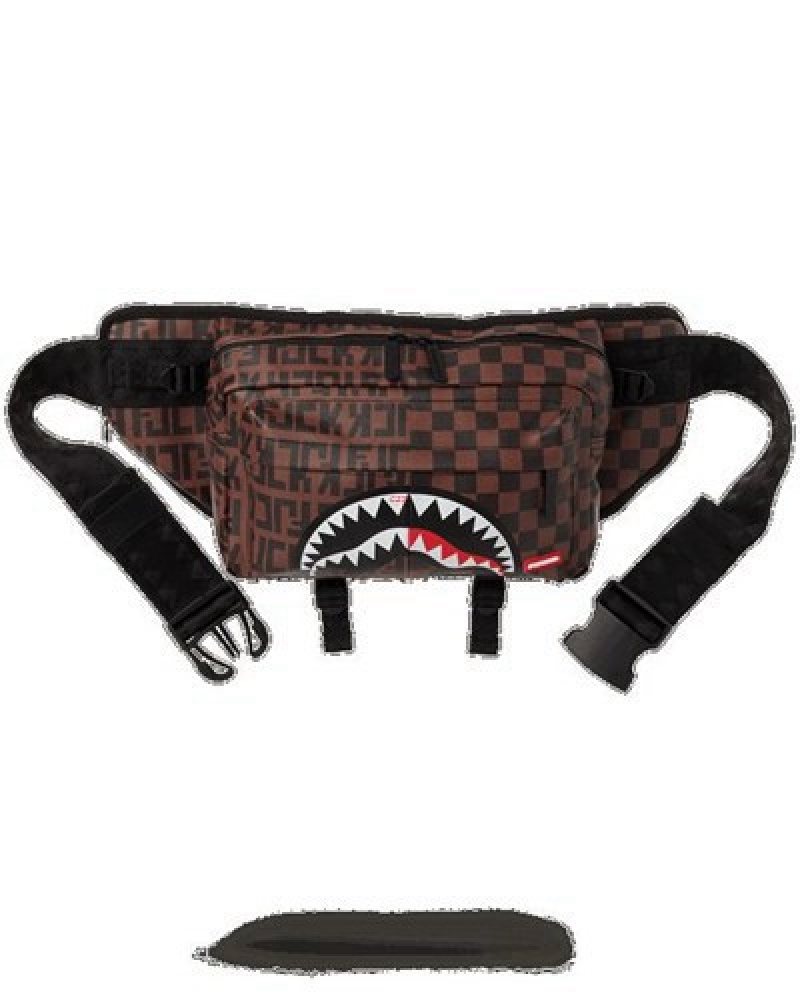 Brown Sprayground Cargo: Split The Check Crossbody Bags | 29581-IDCJ