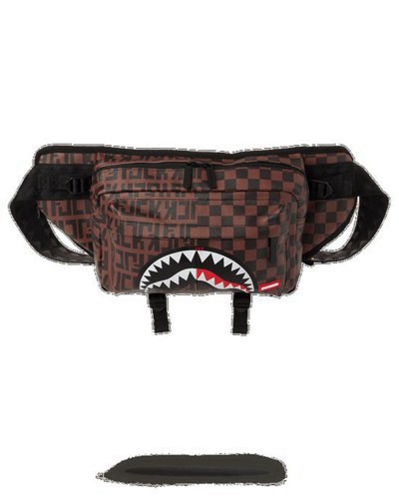 Brown Sprayground Cargo: Split The Check Crossbody Bags | 29581-IDCJ