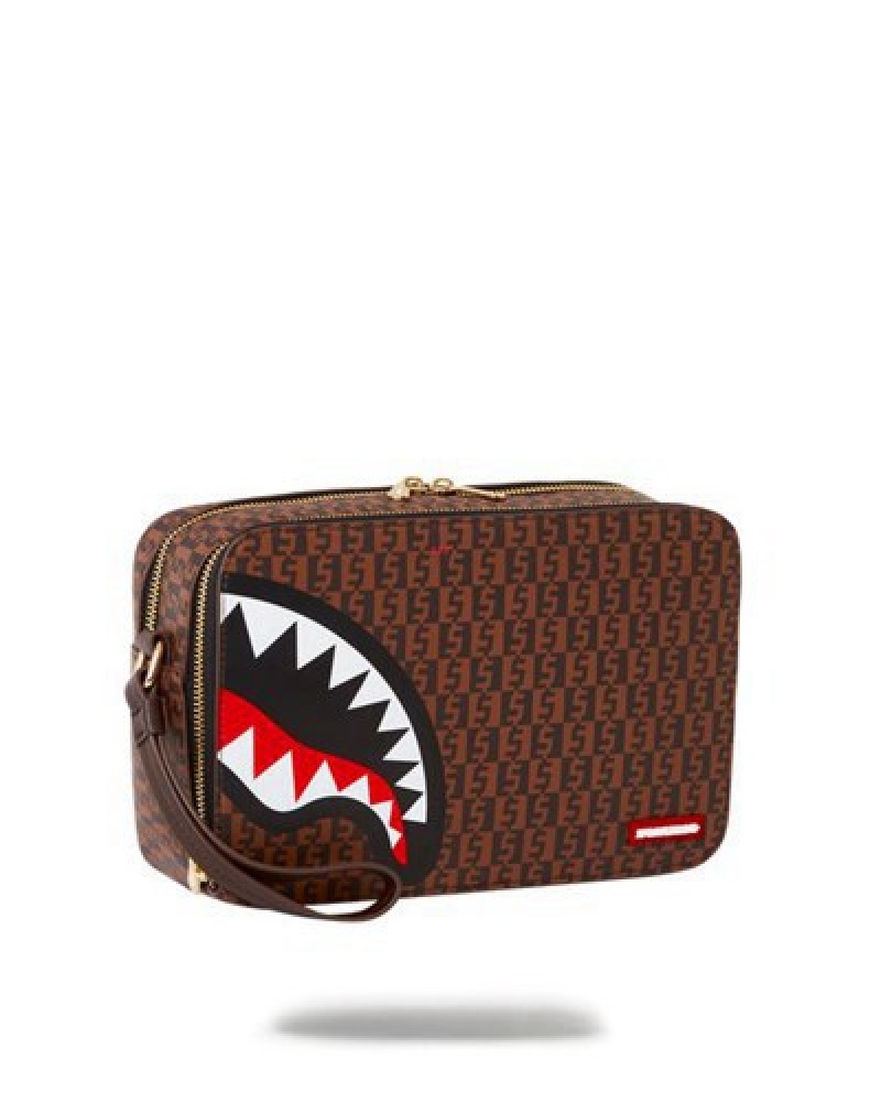 Brown Sprayground Cashin Checks Bags | 13047-CFZK