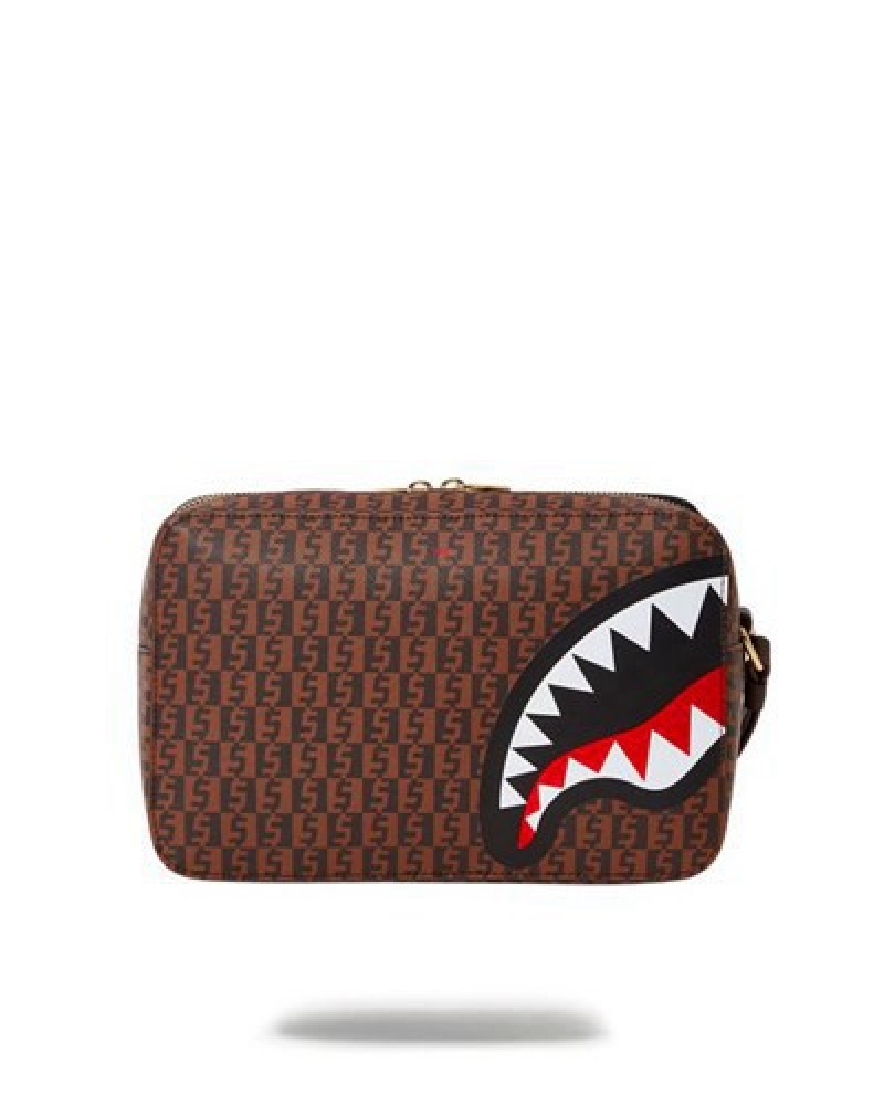 Brown Sprayground Cashin Checks Bags | 13047-CFZK