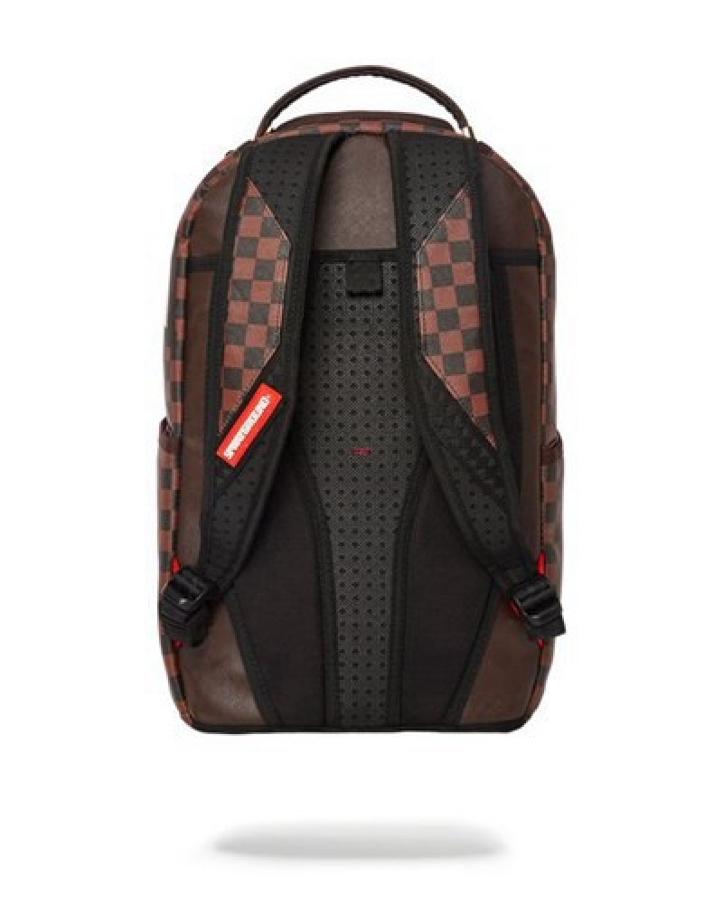 Brown Sprayground Chase Bank (Dlxv) Backpacks | 58607-WBOT