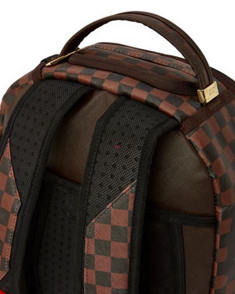 Brown Sprayground Chase Bank (Dlxv) Backpacks | 58607-WBOT