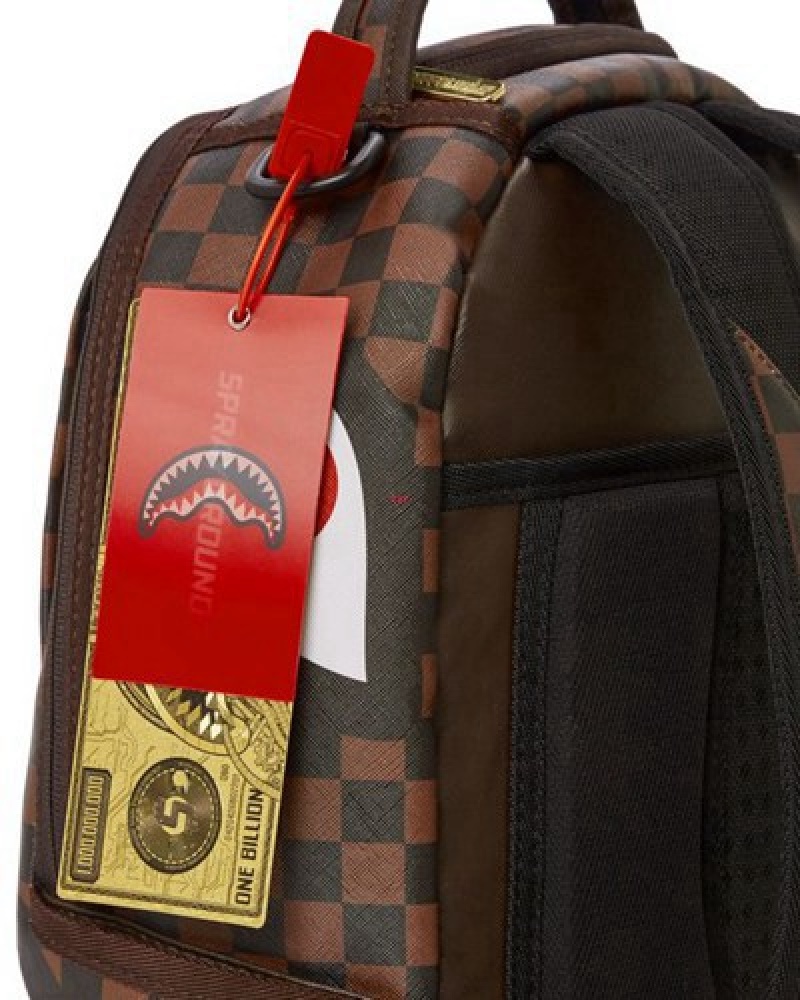 Brown Sprayground Chase Bank (Dlxv) Backpacks | 58607-WBOT