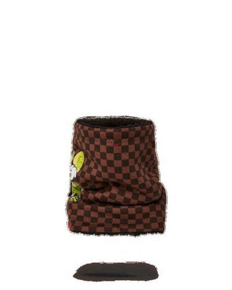 Brown Sprayground Chase Bank Neck Warmer | 25948-WGJV