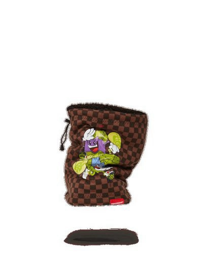 Brown Sprayground Chase Bank Neck Warmer | 25948-WGJV