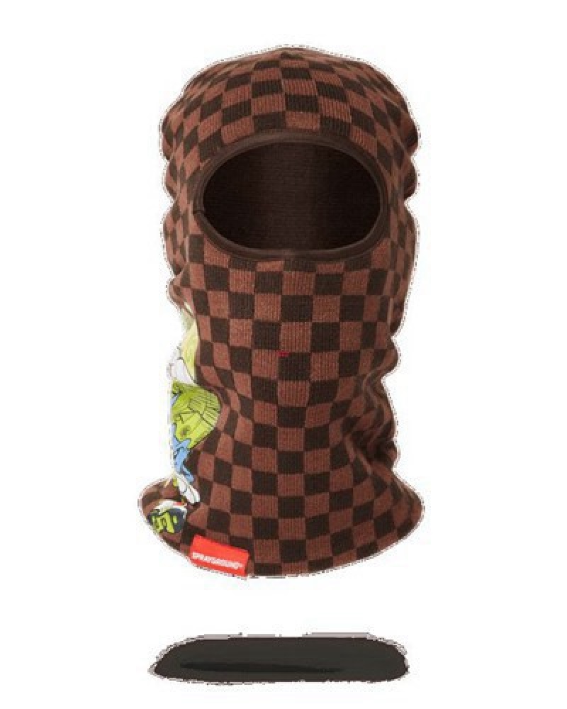 Brown Sprayground Chase Bank Ski Masks | 56014-YCHZ