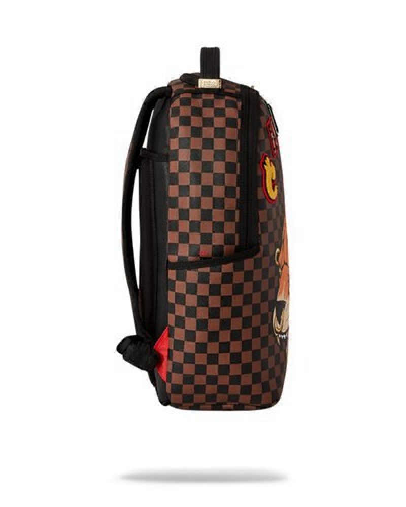 Brown Sprayground Cheetah Speed Shark (Tyreek Hill Collab) Backpacks | 27094-EQCG