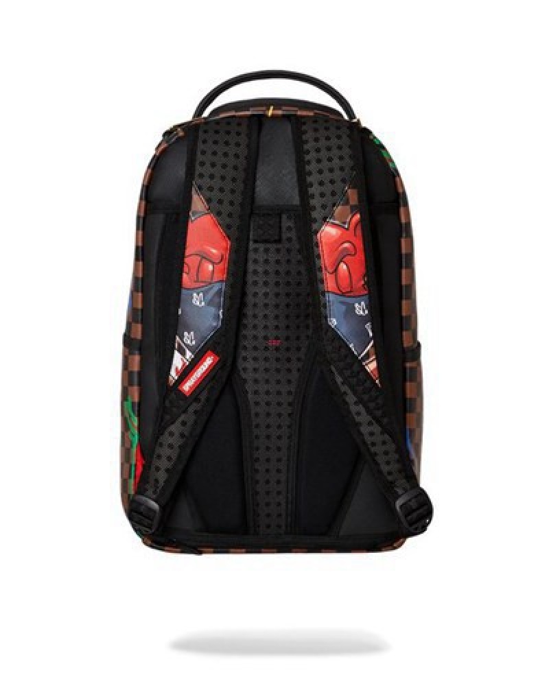 Brown Sprayground Diablo Midnight Games Backpacks | 15802-PSEZ