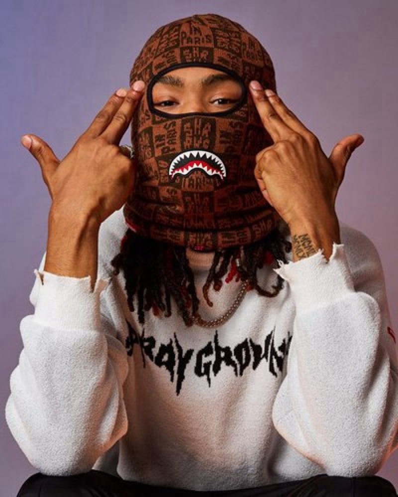 Brown Sprayground Frenzy Shark Ski Masks | 39450-TPBN