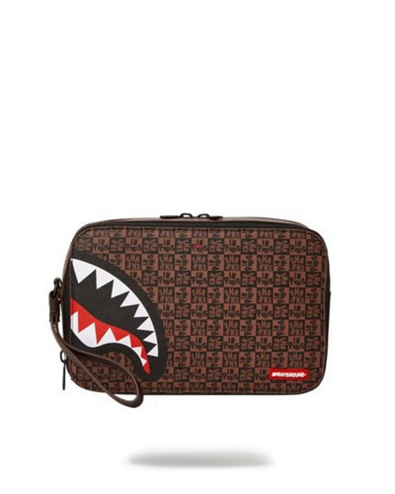 Brown Sprayground Frenzy Sharks Bags | 03472-JMZK