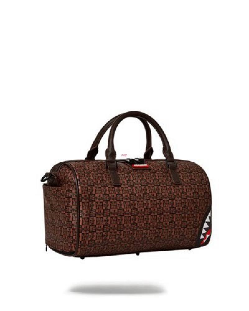 Brown Sprayground Frenzy Sharks Mini Duffle Bags | 35791-XWLF