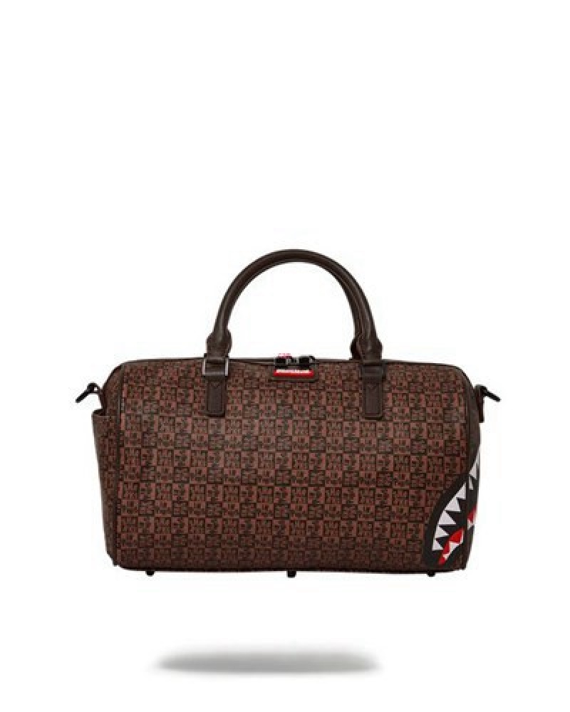 Brown Sprayground Frenzy Sharks Mini Duffle Bags | 35791-XWLF