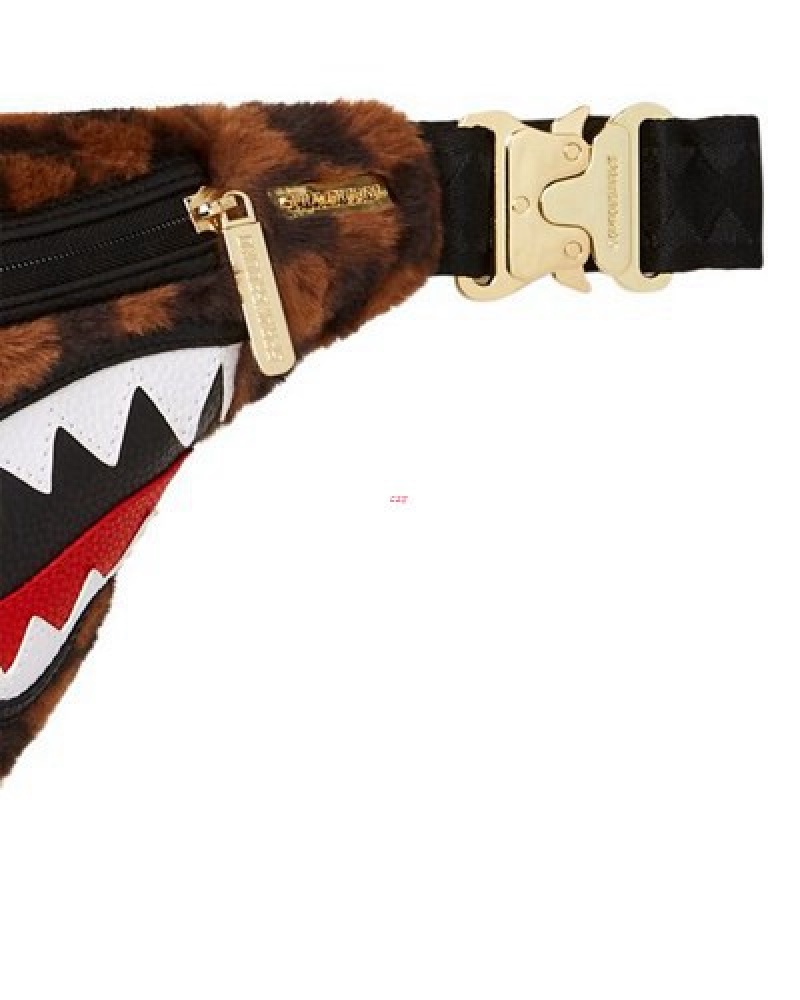 Brown Sprayground Furrr Sharks In Paris Savvy Crossbody Bags | 83205-PXQK