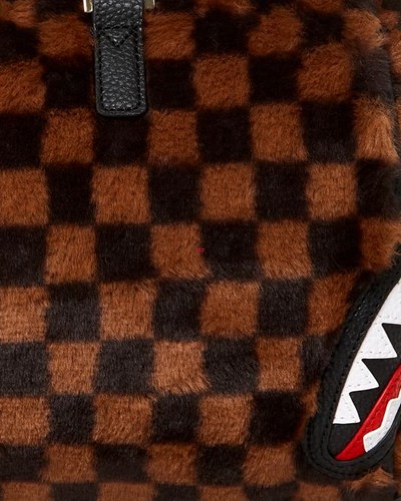 Brown Sprayground Furrr Sharks In Paris Mini Duffle Bags | 06185-OTYA