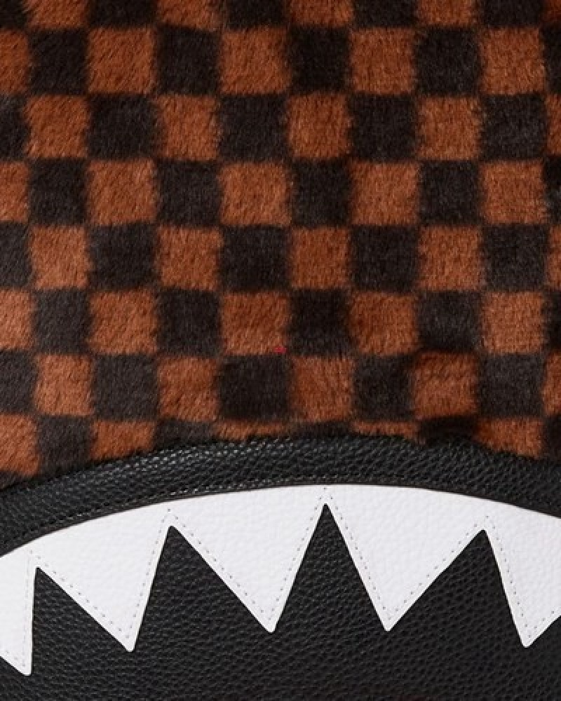 Brown Sprayground Furrr Sharks In Paris (Dlxv) Backpacks | 46019-MPKO