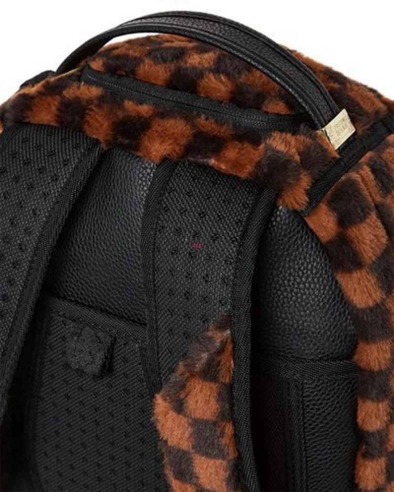 Brown Sprayground Furrr Sharks In Paris (Dlxv) Backpacks | 46019-MPKO