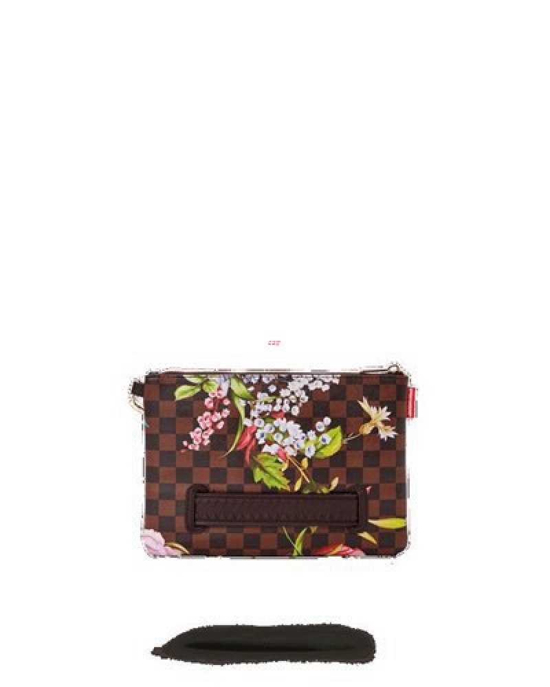 Brown Sprayground Garden Of Sharks Crossover Clutch Bag | 71804-XPMW