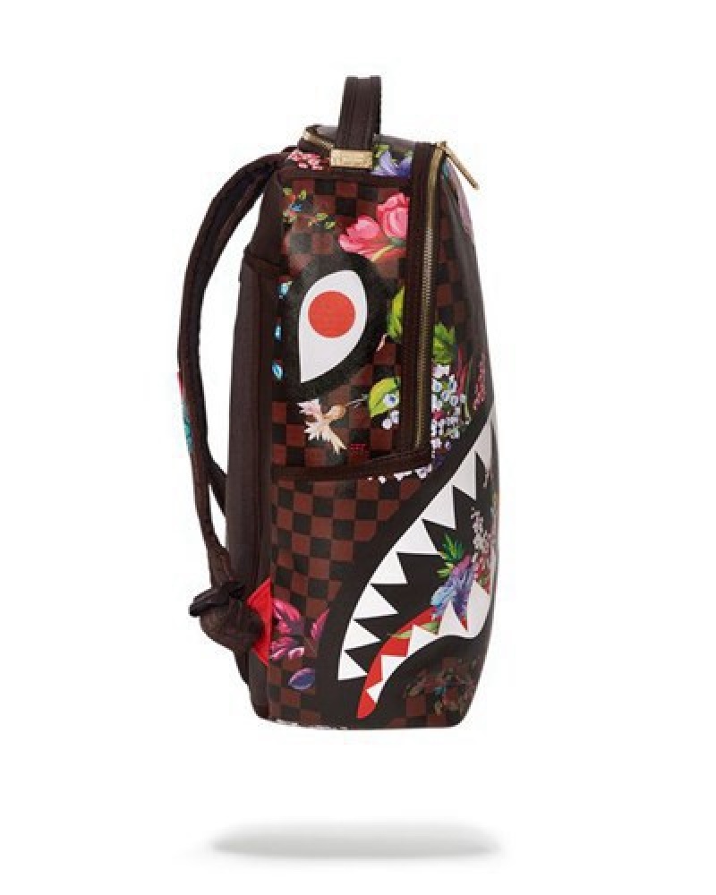 Brown Sprayground Garden Of Sharks (Dlxv) Backpacks | 17850-KEXL