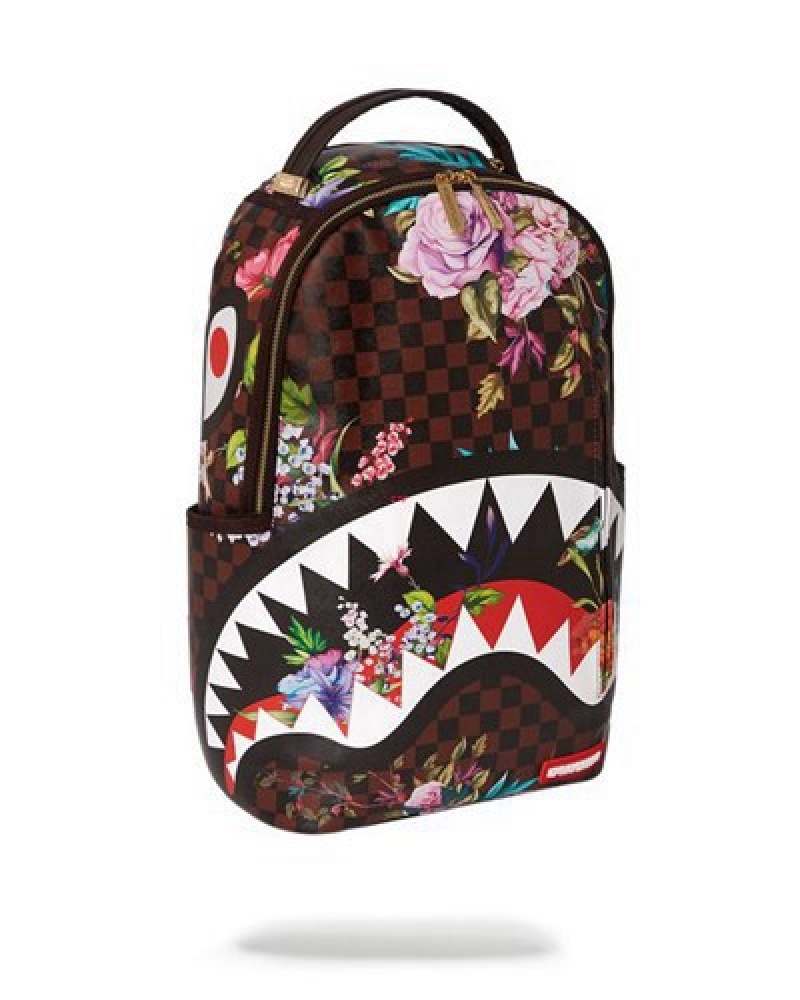 Brown Sprayground Garden Of Sharks (Dlxv) Backpacks | 17850-KEXL