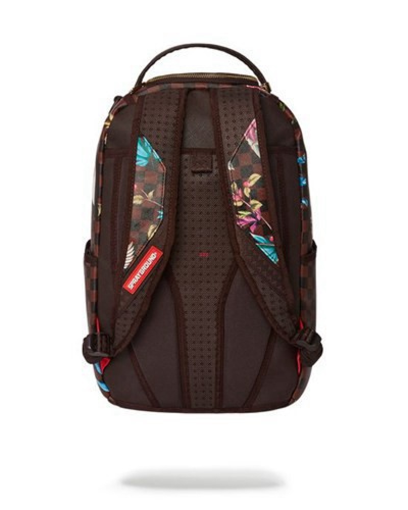 Brown Sprayground Garden Of Sharks (Dlxv) Backpacks | 17850-KEXL