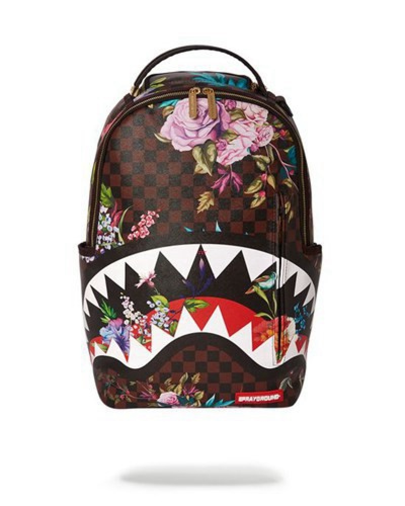 Brown Sprayground Garden Of Sharks (Dlxv) Backpacks | 17850-KEXL