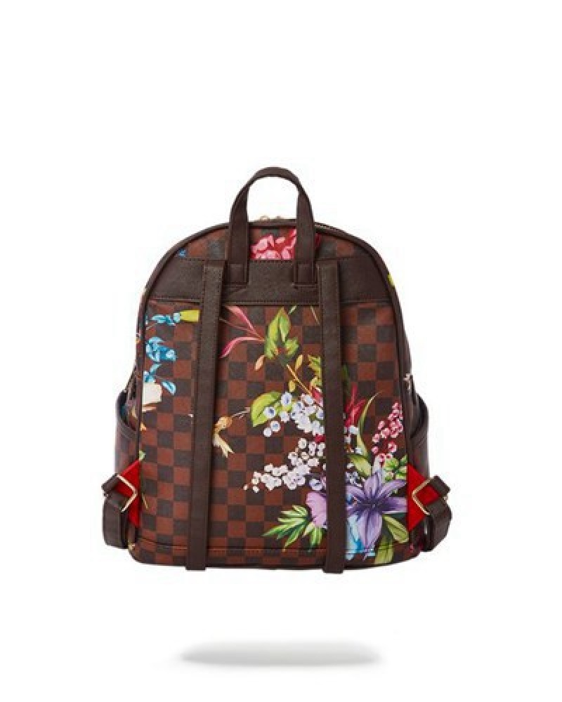 Brown Sprayground Garden Of Sharks Savage Backpacks | 82657-KPIV