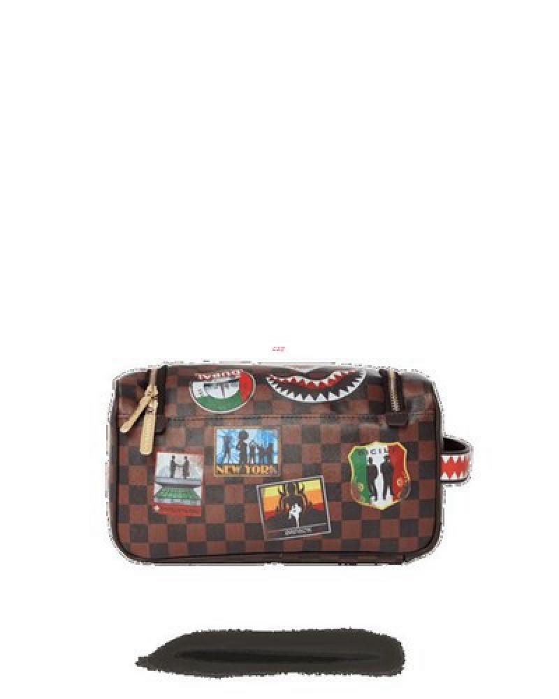 Brown Sprayground Global Mogul Bags | 84379-QRDZ