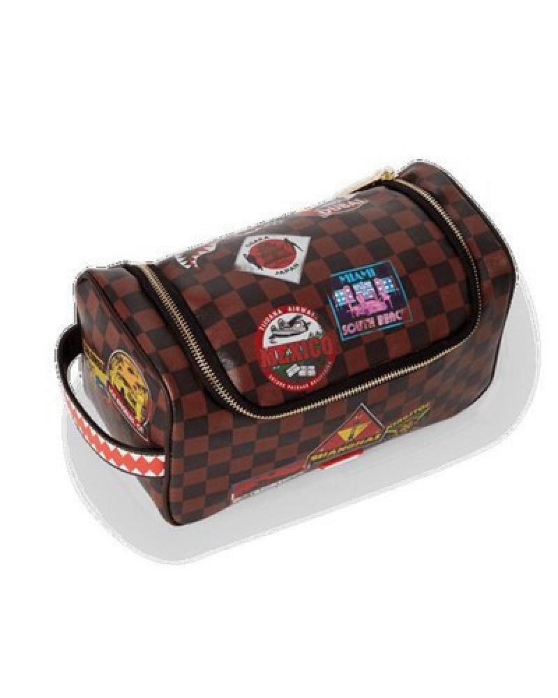 Brown Sprayground Global Mogul Bags | 84379-QRDZ