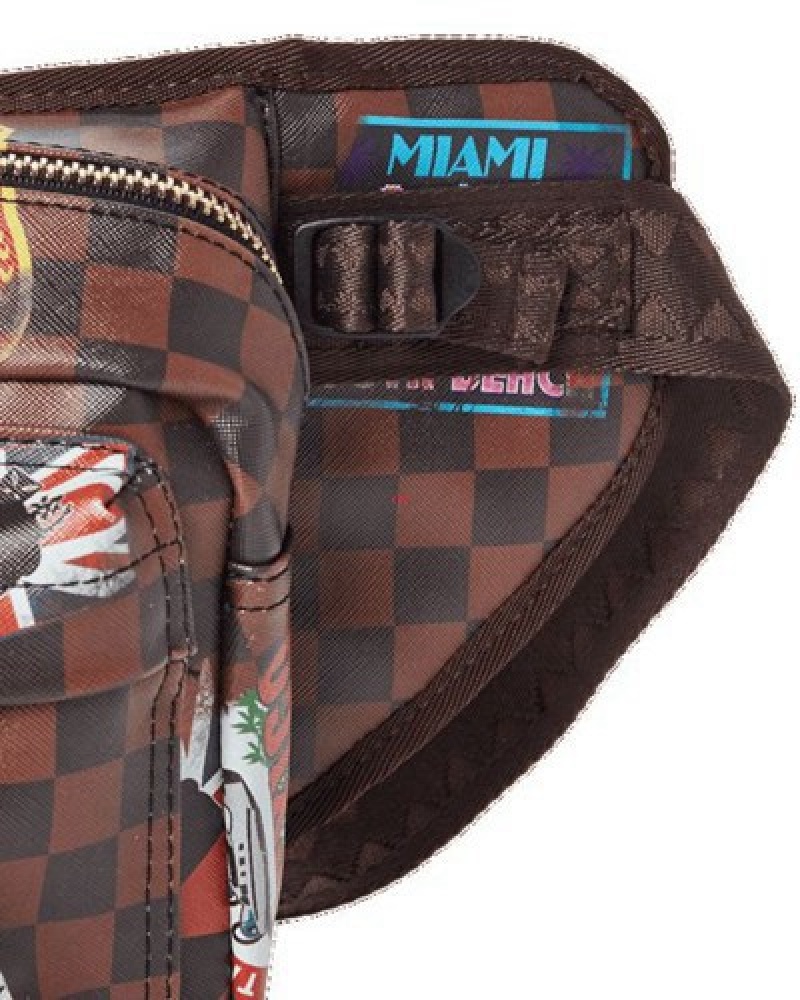 Brown Sprayground Global Mogul Cargo Crossbody Bags | 87301-HNTE